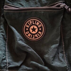 Kipling Forest Green Backpack Book Bag with Logo